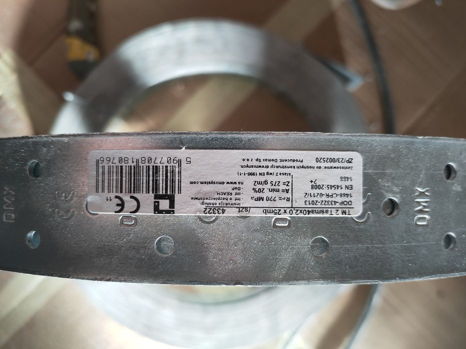 Taśma montażowa ciesielska 40×2,0 mm × 25 mb ocynkowana TM2