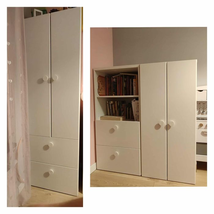 Zestaw mebli dla dzieci ikea szafg szafki białe szuflady