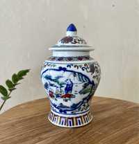 Керамічна банка для чаю імбирна Китай ваза з кришкою