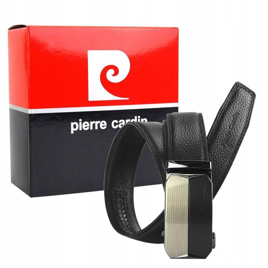 skórzany męski pasek z automatyczną klamrą - pierre cardin 125