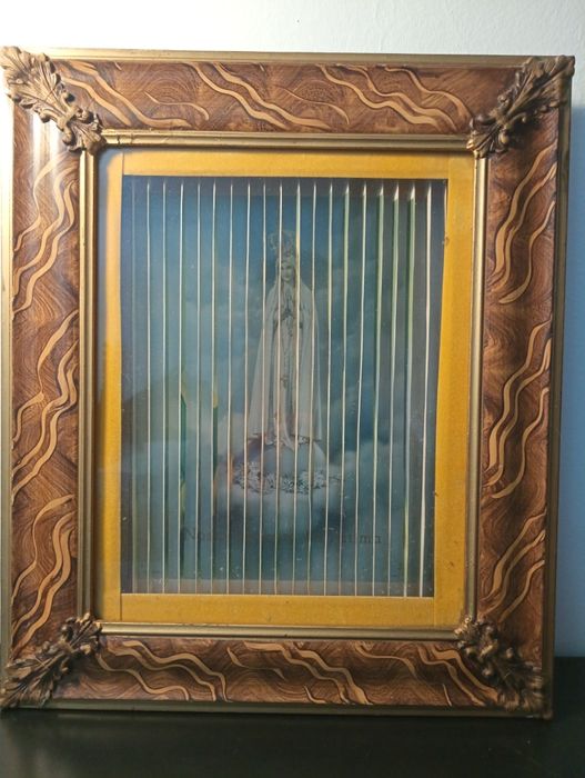 Quadro religioso - Arte lenticular - imagem 3D  Efeito 3 vistas religi