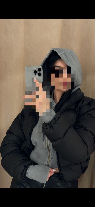 Пуховик-трансформер чорний короткий