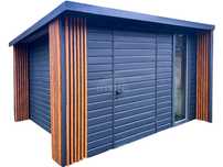 Schowek Domek PREMIUM 3x3m wiata 0,5m drzwi okno Dekor z lameli TS991