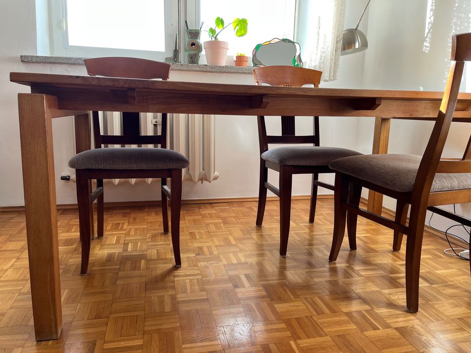 Duży Stół ‼️DREWNIANY‼️ z 4 krzesłami