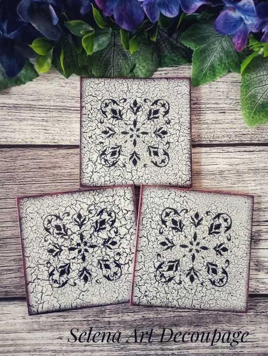 Podstawki pod kubki Magiczne Kotki vintage farmhouse shabby decoupage
