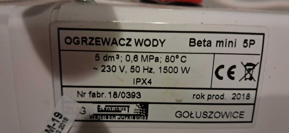 Ogrzewacz wody beta mini 5