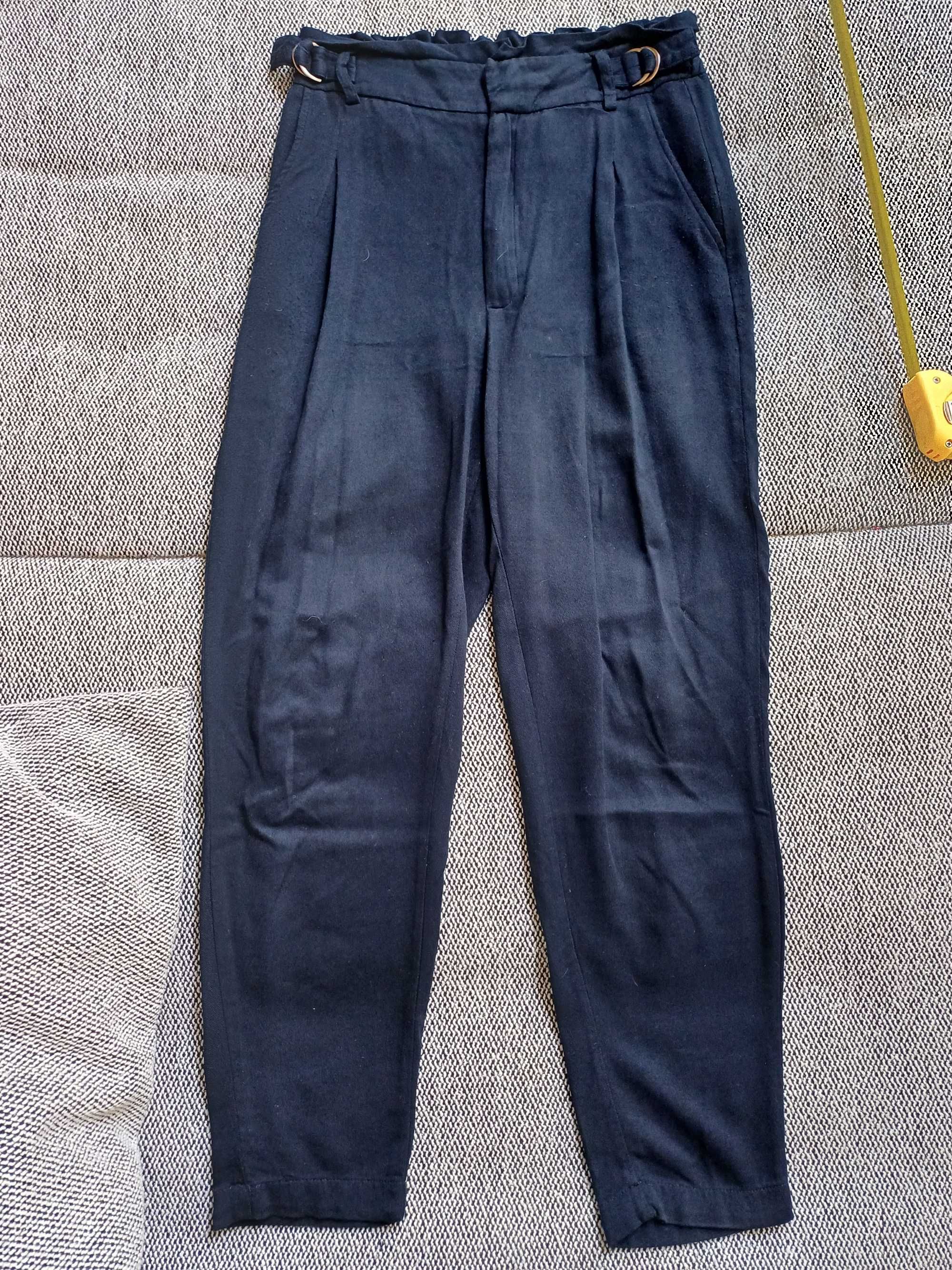 Top Secret Granatowe Spodnie Wiskoza 34 XS
