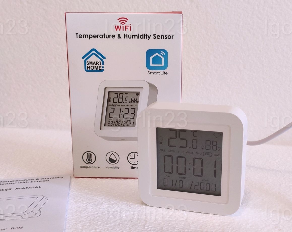 Дистанционный датчик температуры и влажности WiFi Tuya Smart Умный Дом