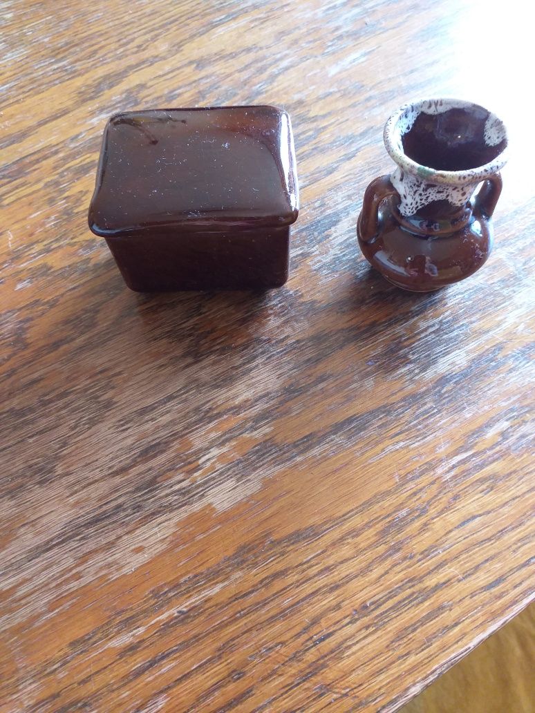 Ozdoby z czasów PRL komplet świeczników ceramicznych oraz ozdób  .