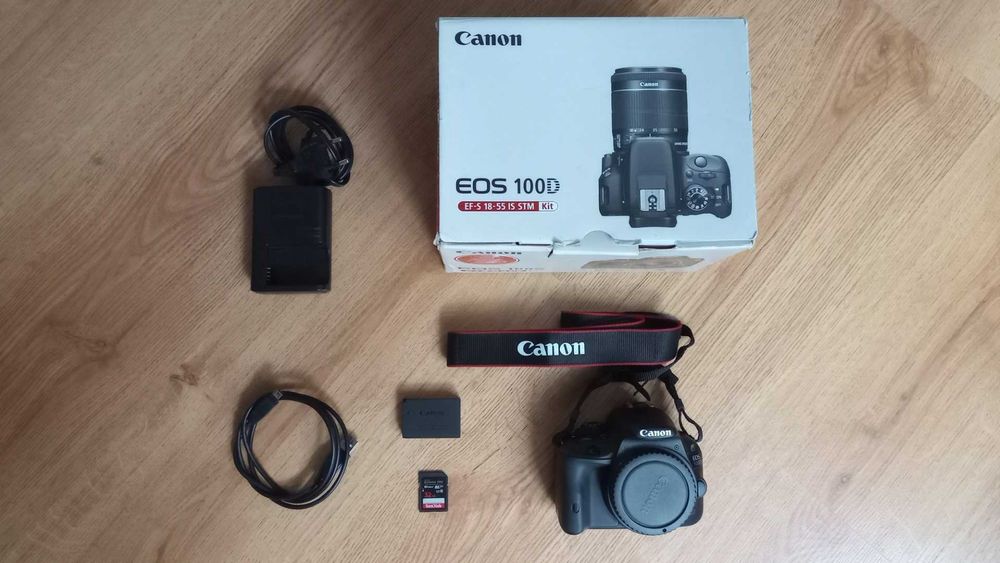 Lustrzanka Canon EOS 100D body ZESTAW przebieg 28k - świetny stan