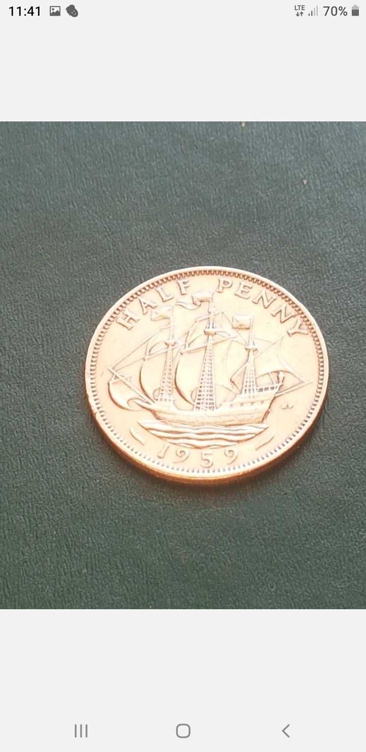 monety brytyjskiej Elżbieta II z 1959 r. - Wielka Brytania