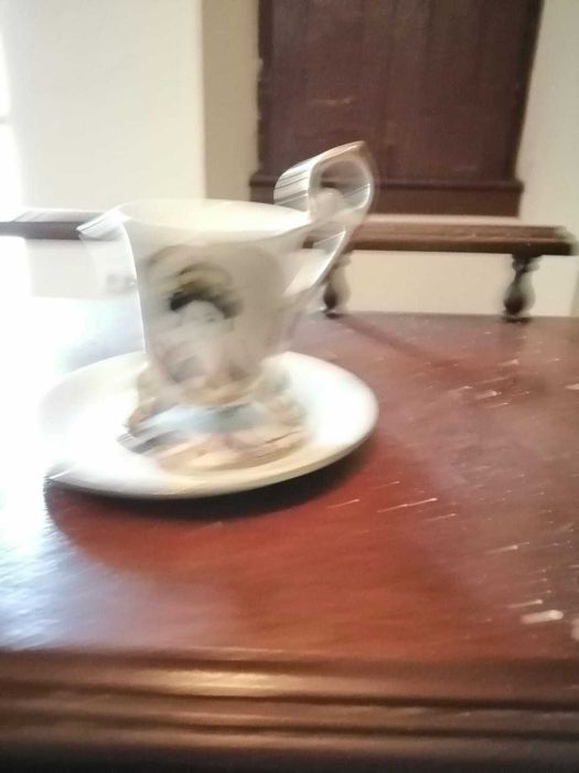 conjunto de chavena e pires antigo loica chinesa