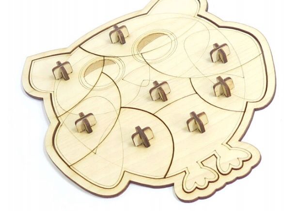 Puzzle układanka sowa tablica sensoryczna NOWA!
