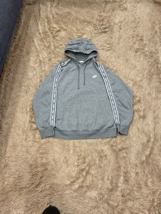 Серая кофта худи nike на лампасах найк оригинал L