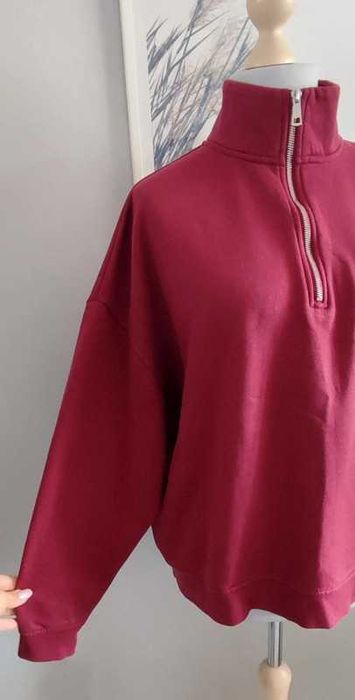 Bluza bordowa hoodie zamek Harvard 42/44