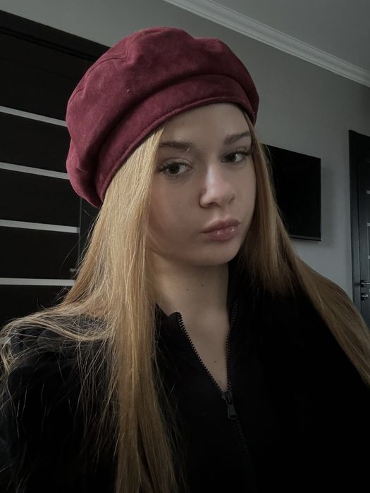 Берет жіночий бордо шапка головний убір