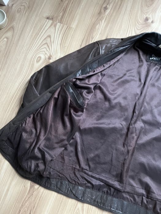Męska kurtka skórzana L XL brązowa skóra katana