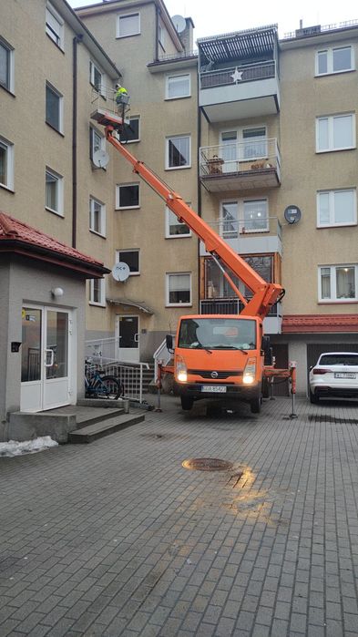 Wycinka drzew, podnośnik koszowy 21m, zwyżka