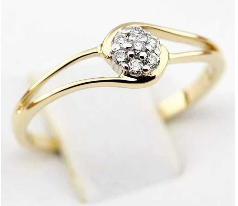 Aclari Pierścionek zaręczynowy z bryl Roso z białego i żółtego złota