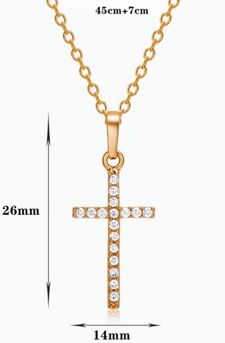 Łańcuszek z krzyżykiem Cyrkonie