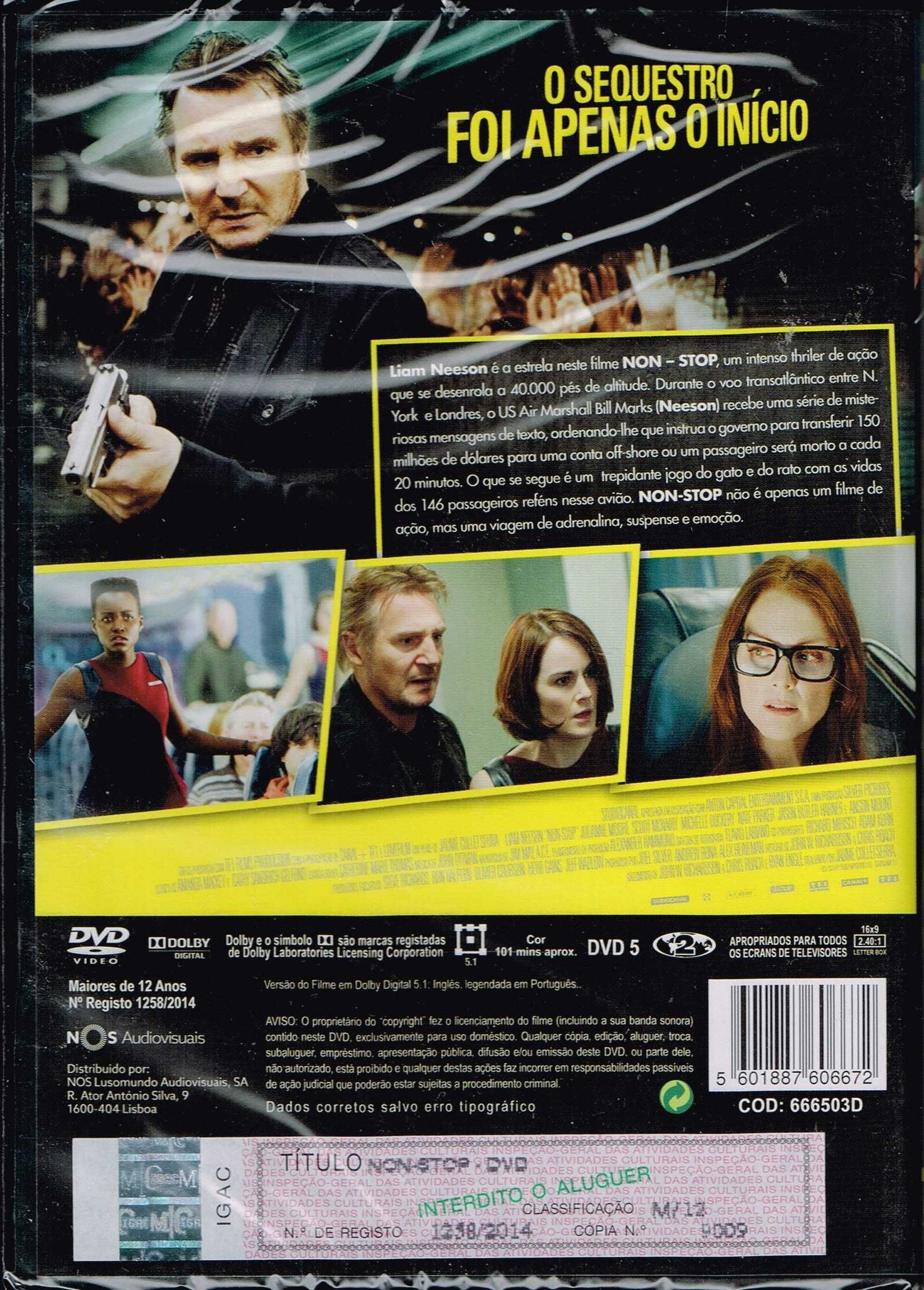 Filme em DVD: Non Stop - NOVO! A Estrear! SELADO!