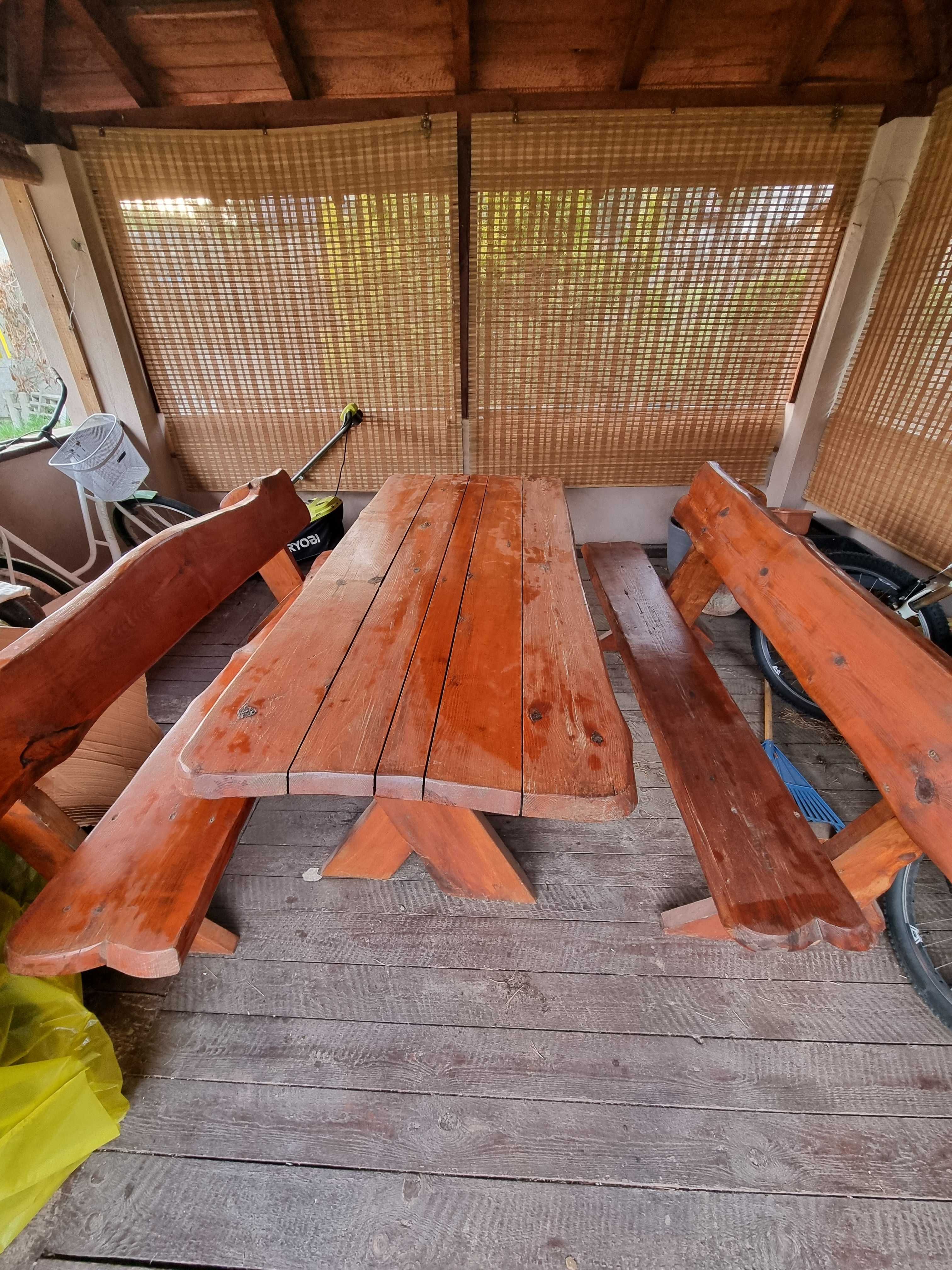 Ławy drewniane plus stół