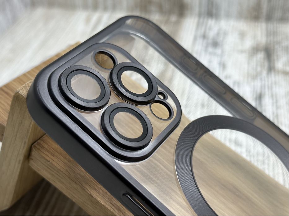 Чехол Chrome MagSafe на iPhone 15 Pro Max/ 15 Pro. Защита камер. Чохол