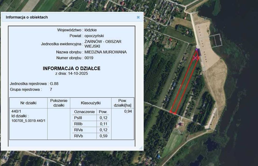 Działka inwestycyjna przy zalewie w Miedznej Murowanej