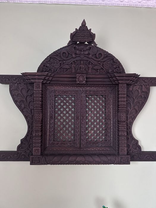 Ozdoba ścienna drewniana okiennica rzeźbiona