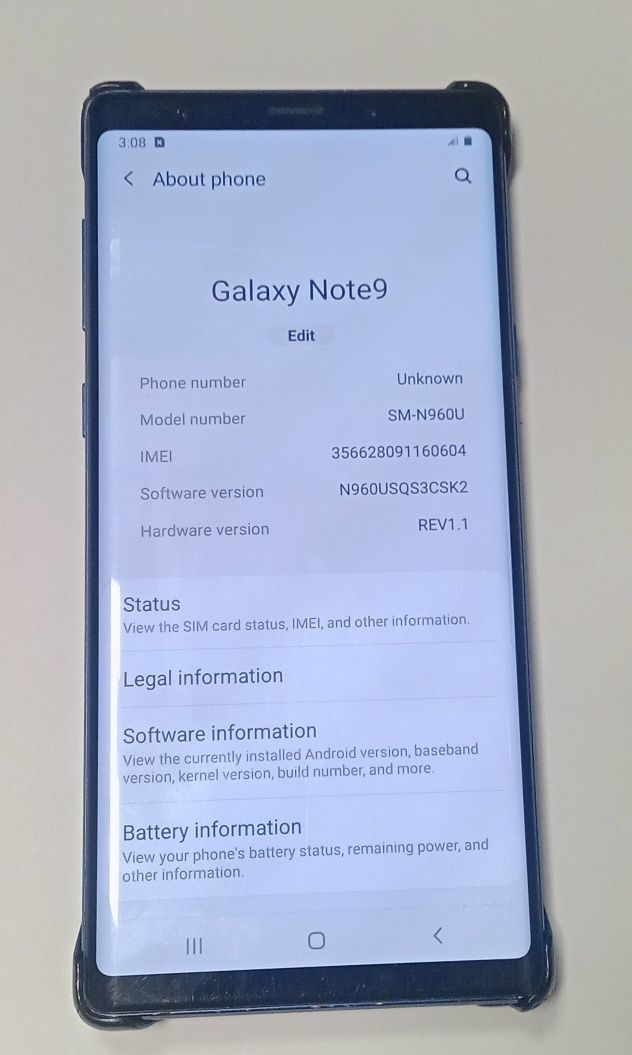 Смартфон Samsung Galaxy Note 9 SM-N960U 6/128GB Ocean Blue