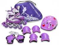 Комплект дитячі ролики з шоломом і захистом в кольорах детские ролики