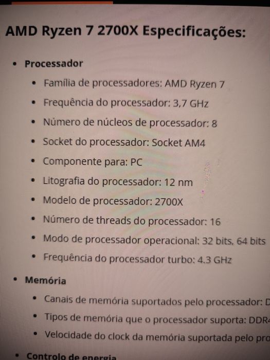 AMD Ryzen 7 2700x 4.3Ghz