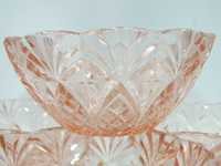 Miski rozalinowe szklane różowe 4 szt Vintage B092611