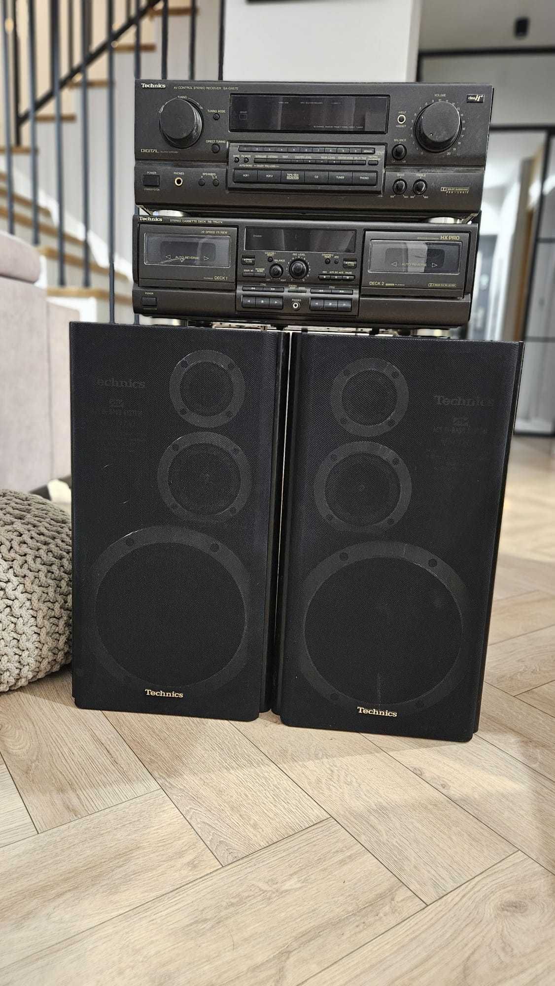 Wierza kolumny głośnik Technics SB-CD 320 plus magnetofon i amplituner