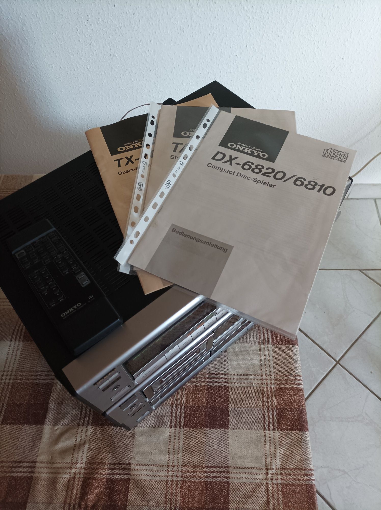 Wieża Onkyo TX7830,TA2820,DX6810 , pilot, papiery, vintage, audiofilsk