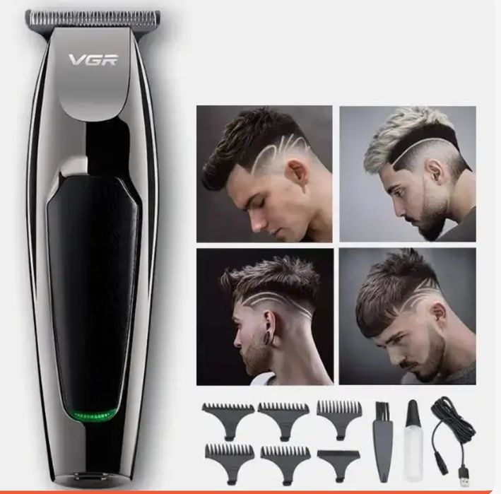 Машинка триммер vgr v030 для стрижки бороды волос тример с насадками