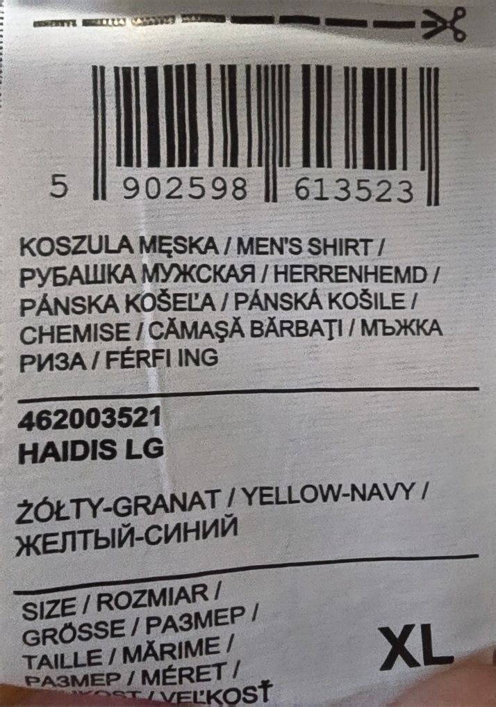 Koszula Diverse Haidis LG żółty-granat rozm XL