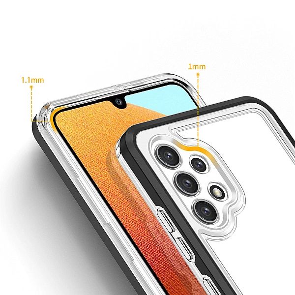 Clear 3in1 etui do Samsung Galaxy A32/5G żelowy pokrowiec z ramką czar