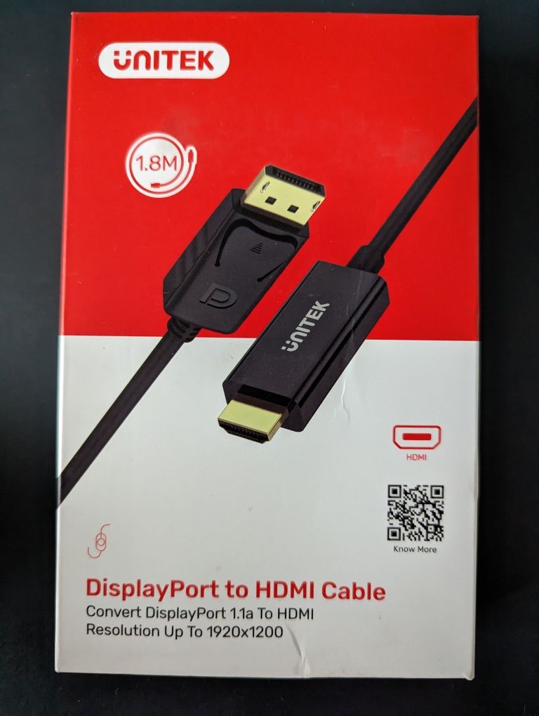 Kabel display port do HDMI 1.8m