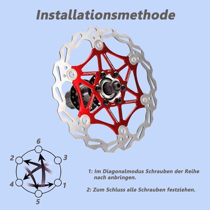 JaneEyre tarcza hamulcowa rowerowa, 180 mm czerwona