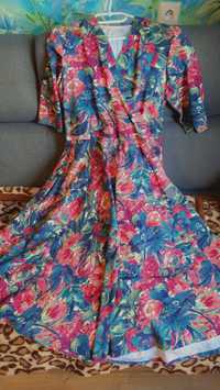 Sukienka OKEE Vanilla Fraise kopertowa z kieszeniami midi Rozmiar XL