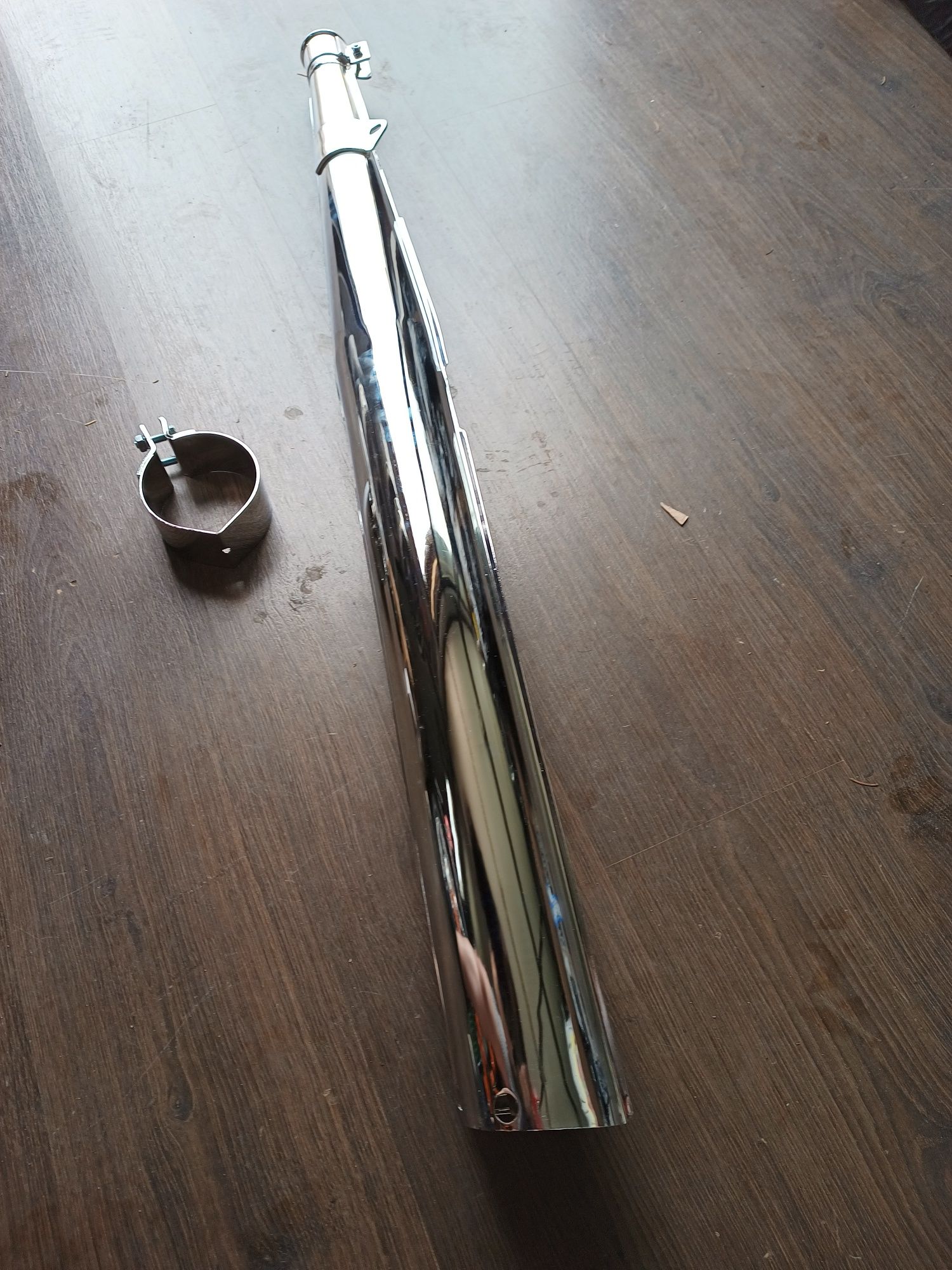 Nowy wydech tłumik WSK 175 chrom + obejma