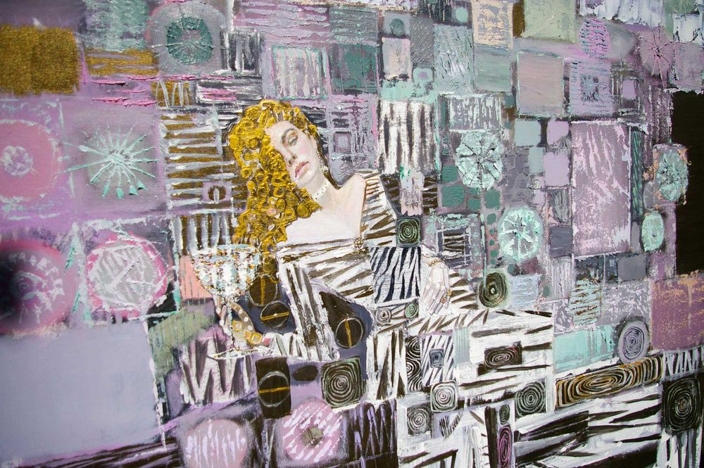 картина  " girl in dandelions " 110-100см