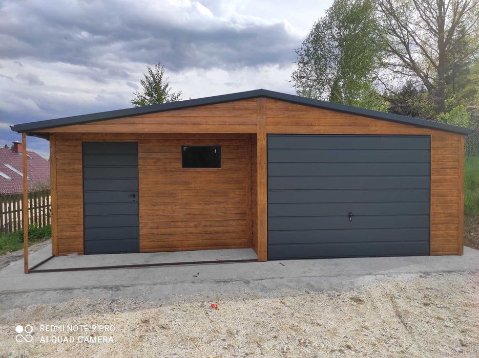 Garaż Blaszany 6x6 6x7 4x6 Blachodachówka Profil Garaże Drewnopodobne