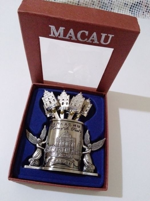 Conjunto de palitos/garfos para aperitivos - Tema Ruínas S. Paulo, Mac