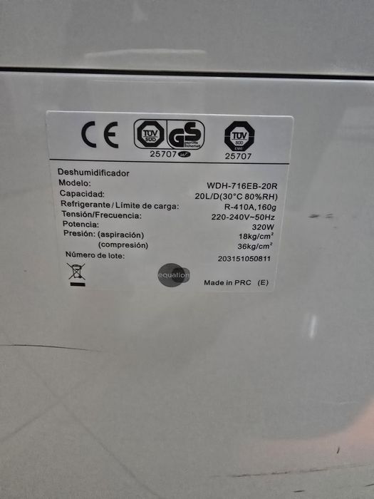 Desumidificador Equation