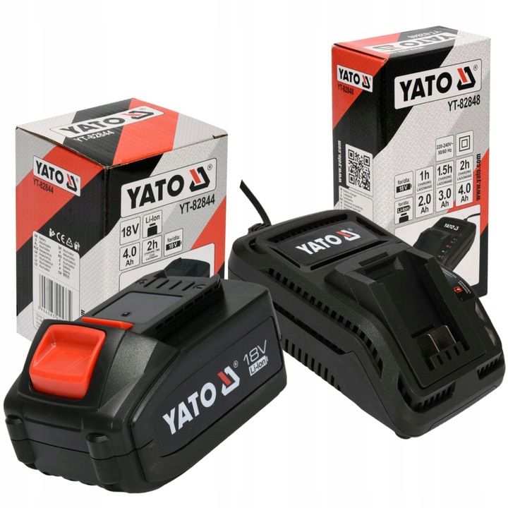 Yato Zestaw Akumulator Bateria Litowo Jonowa Li-ion 4ah 18v + Ładowark