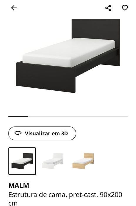 Cama solteiro + estrado+ colchão + gavetas arrumo Ikea Malm