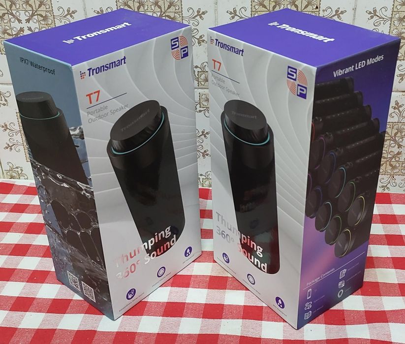 Par de Colunas 360° bluetooth portáteis Tronsmart T7 60w (30w cada)