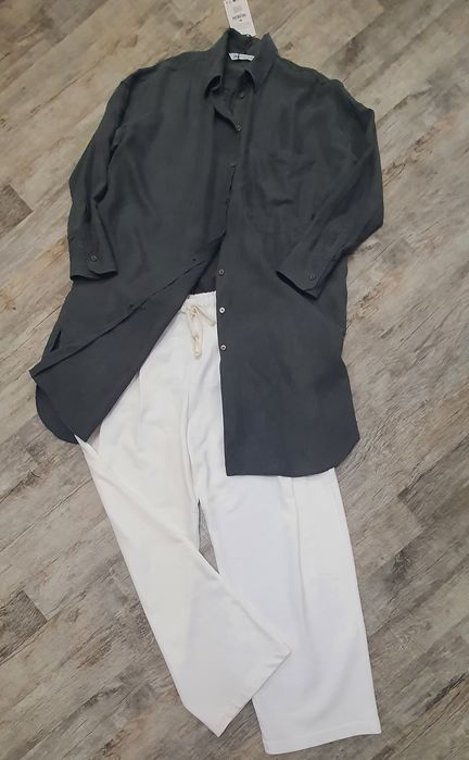 Шикарна струмуюча подовжена блуза-сукня Zara zw collection. New
